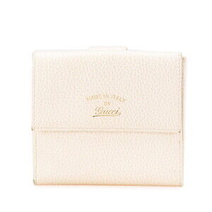 Gucci double hook bifold wallet white leather